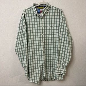 George Strait Collection By Wrangler Green Print Men's Long Sleeve Shirt XXL